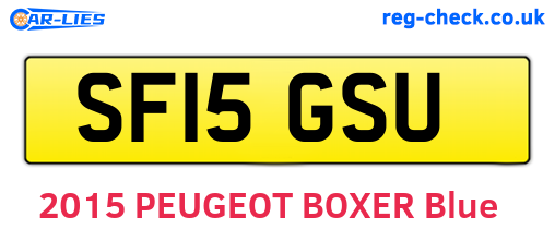 SF15GSU are the vehicle registration plates.