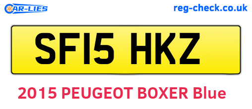 SF15HKZ are the vehicle registration plates.