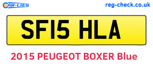 SF15HLA are the vehicle registration plates.