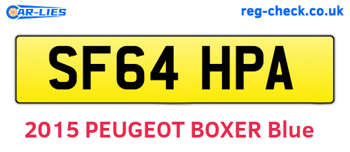 SF64HPA are the vehicle registration plates.