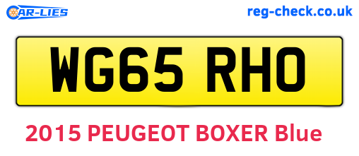 WG65RHO are the vehicle registration plates.