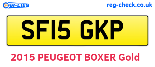 SF15GKP are the vehicle registration plates.