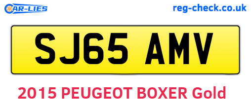 SJ65AMV are the vehicle registration plates.