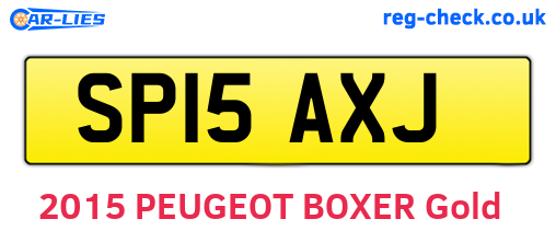 SP15AXJ are the vehicle registration plates.
