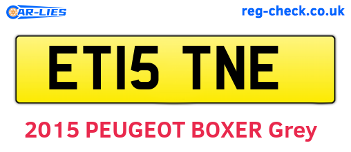 ET15TNE are the vehicle registration plates.