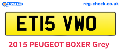 ET15VWO are the vehicle registration plates.