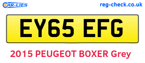 EY65EFG are the vehicle registration plates.