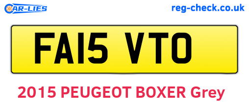 FA15VTO are the vehicle registration plates.