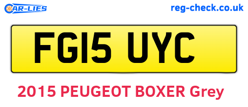 FG15UYC are the vehicle registration plates.
