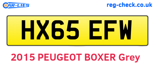 HX65EFW are the vehicle registration plates.