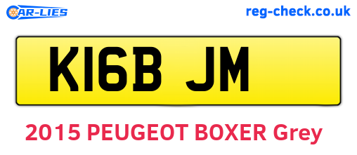 K16BJM are the vehicle registration plates.