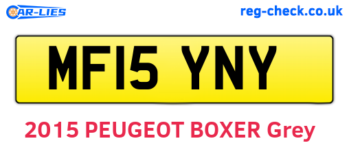 MF15YNY are the vehicle registration plates.