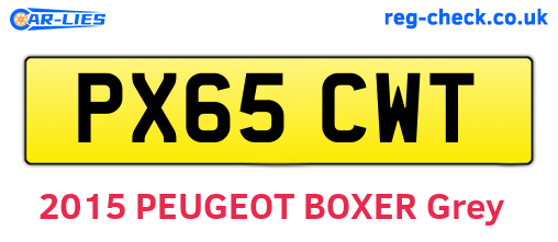 PX65CWT are the vehicle registration plates.