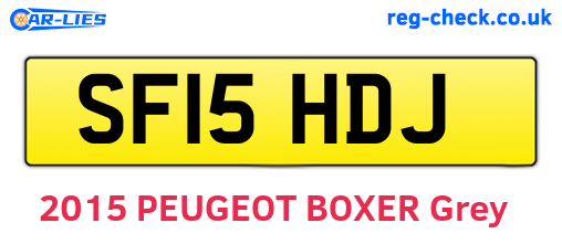 SF15HDJ are the vehicle registration plates.