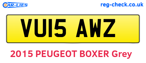 VU15AWZ are the vehicle registration plates.