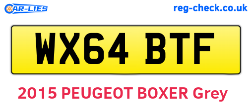 WX64BTF are the vehicle registration plates.