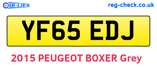 YF65EDJ are the vehicle registration plates.