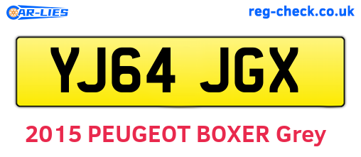 YJ64JGX are the vehicle registration plates.
