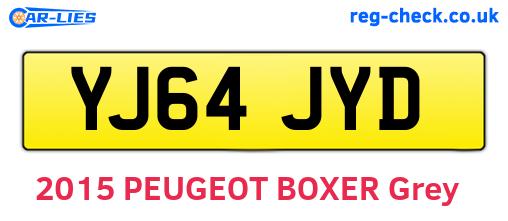 YJ64JYD are the vehicle registration plates.