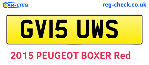 GV15UWS are the vehicle registration plates.
