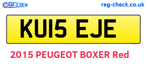 KU15EJE are the vehicle registration plates.