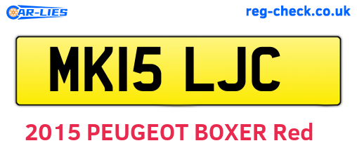 MK15LJC are the vehicle registration plates.