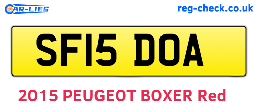 SF15DOA are the vehicle registration plates.
