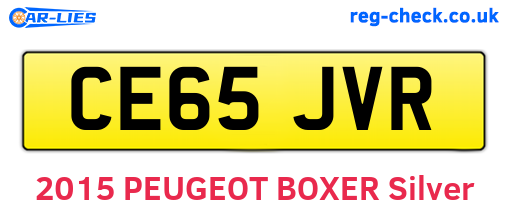 CE65JVR are the vehicle registration plates.