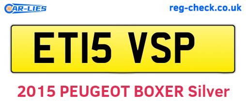 ET15VSP are the vehicle registration plates.