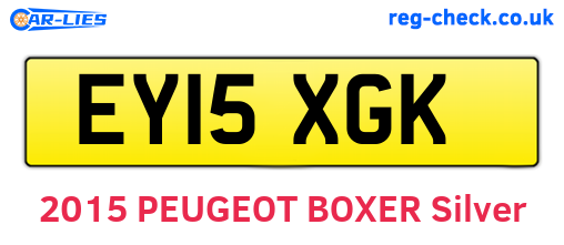 EY15XGK are the vehicle registration plates.