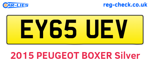 EY65UEV are the vehicle registration plates.