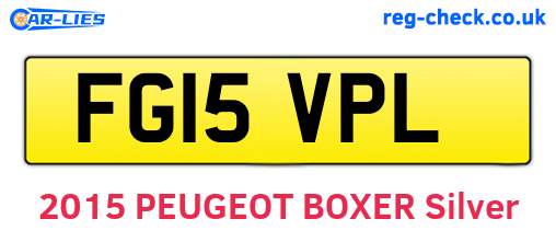 FG15VPL are the vehicle registration plates.