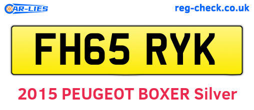FH65RYK are the vehicle registration plates.