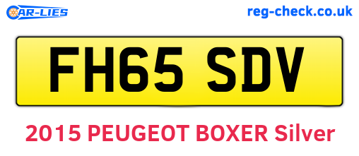 FH65SDV are the vehicle registration plates.