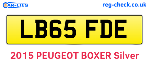 LB65FDE are the vehicle registration plates.