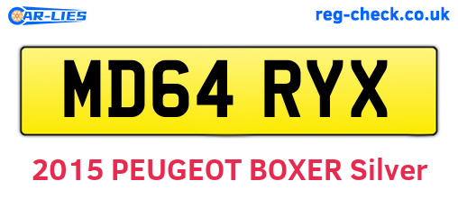 MD64RYX are the vehicle registration plates.
