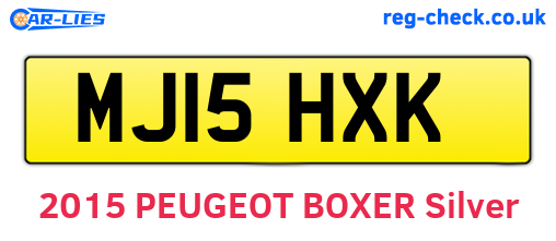 MJ15HXK are the vehicle registration plates.