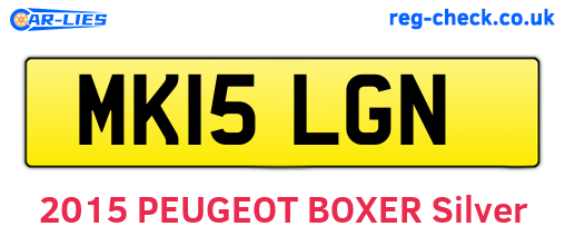 MK15LGN are the vehicle registration plates.