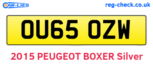 OU65OZW are the vehicle registration plates.