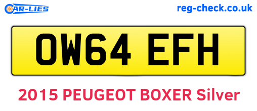 OW64EFH are the vehicle registration plates.