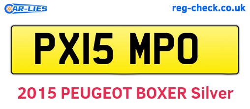 PX15MPO are the vehicle registration plates.
