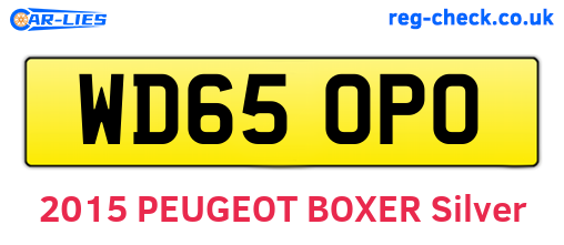 WD65OPO are the vehicle registration plates.