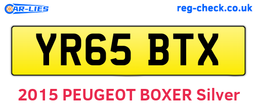 YR65BTX are the vehicle registration plates.