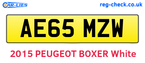AE65MZW are the vehicle registration plates.