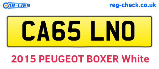 CA65LNO are the vehicle registration plates.