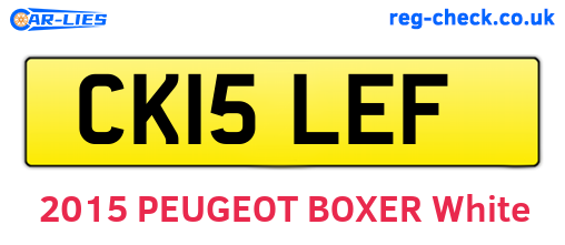 CK15LEF are the vehicle registration plates.