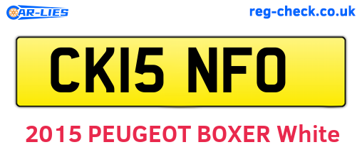 CK15NFO are the vehicle registration plates.