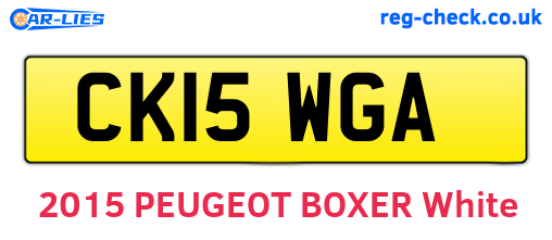 CK15WGA are the vehicle registration plates.