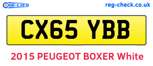 CX65YBB are the vehicle registration plates.