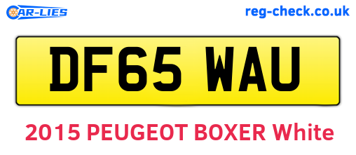 DF65WAU are the vehicle registration plates.
